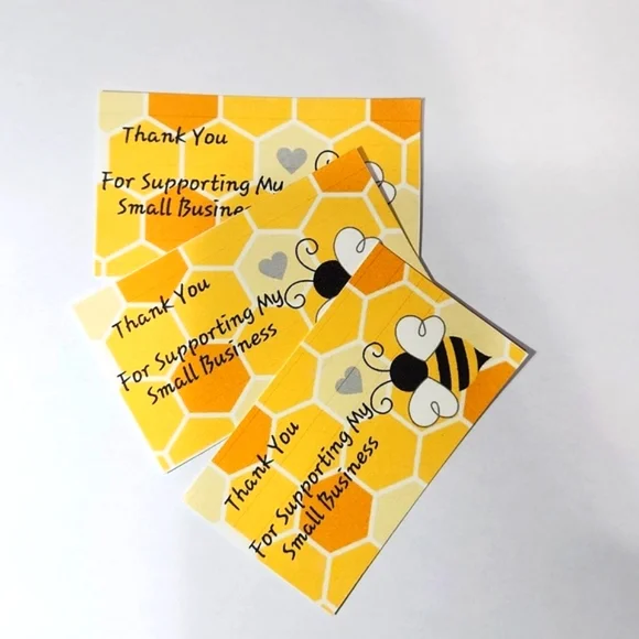 Hand Crafted Bumble Bee Small Business Thank a Card 50 Count - Picture 1 of 2